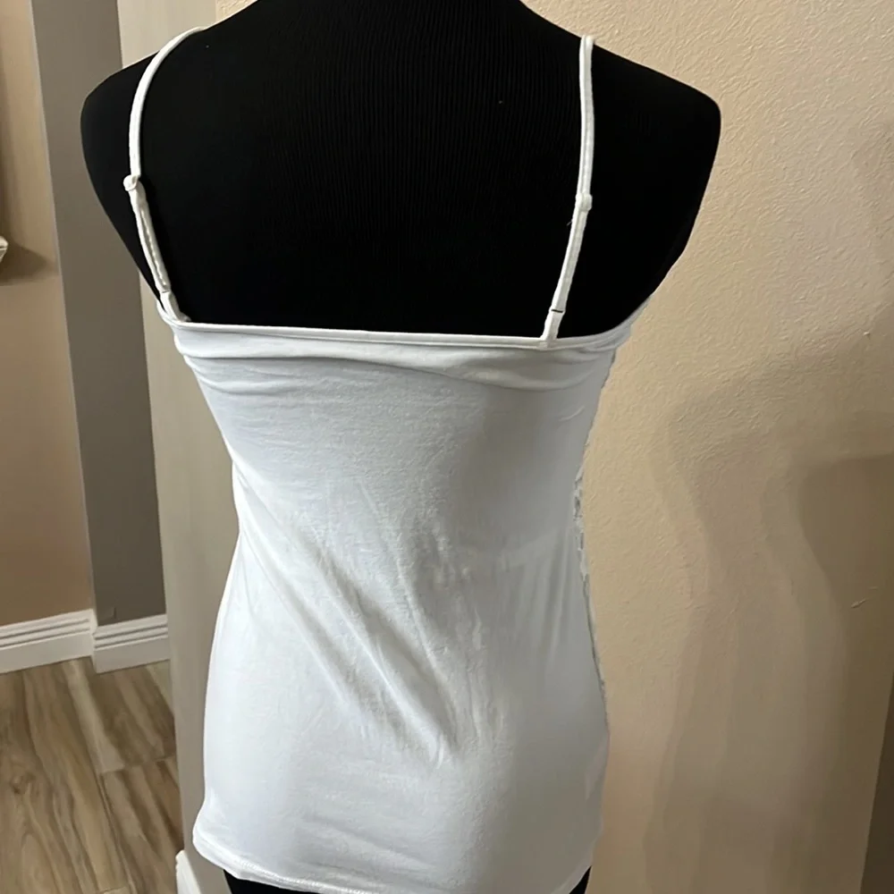 Loft White Lace Camisole Tank Top size S - Picture 3 of 4